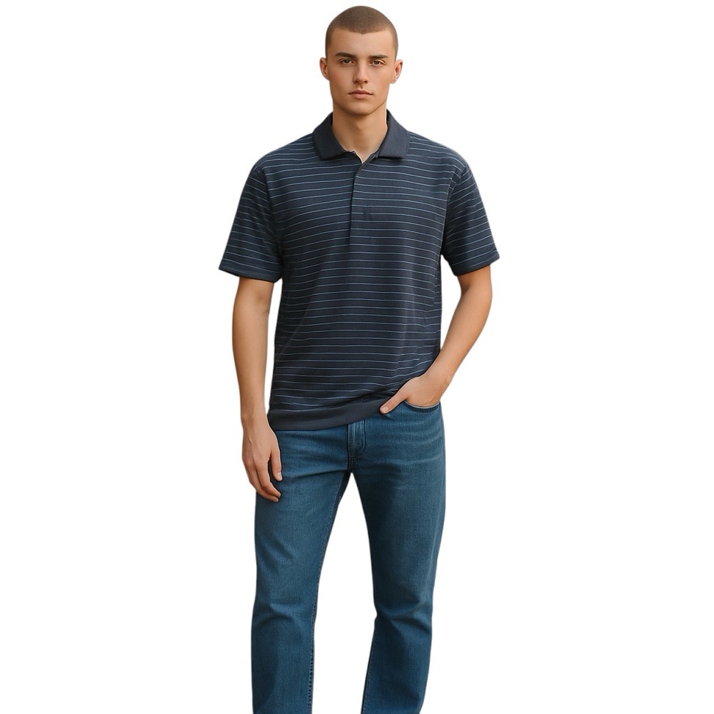 REI Co-op Weathered Blue Striped Polo Shirt Men’s Large‎ | Soft Performance Feel - Picture 2 of 7